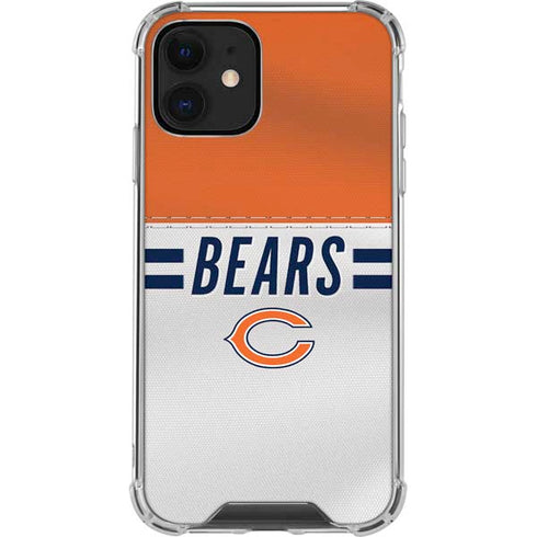NFL Chicago Bears White Striped iPhone 12 Clear Case