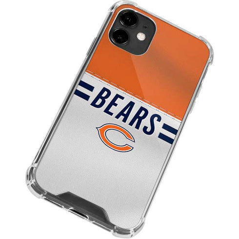 NFL Chicago Bears White Striped iPhone 12 Clear Case