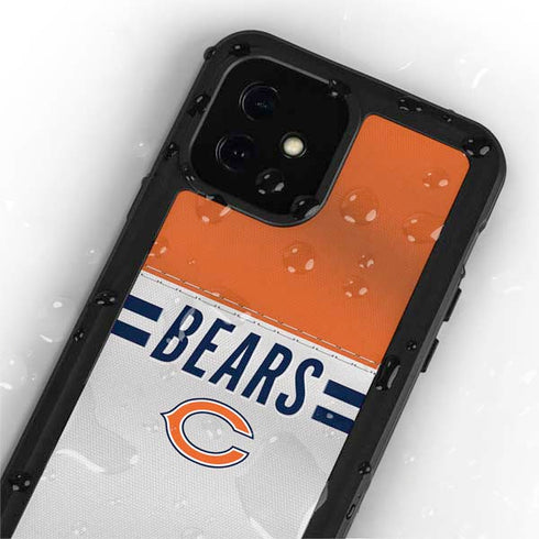 NFL Chicago Bears White Striped iPhone 12 Mini Waterproof Case