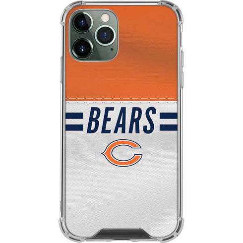 NFL Chicago Bears White Striped iPhone 12 Pro Max Clear Case