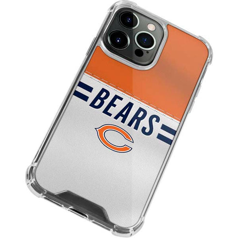 NFL Chicago Bears White Striped iPhone 13 Pro Clear Case