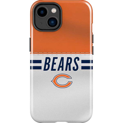 NFL Chicago Bears White Striped iPhone 15 Plus Impact Case