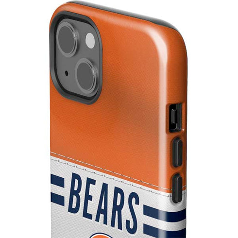NFL Chicago Bears White Striped iPhone 14 Plus Impact Case