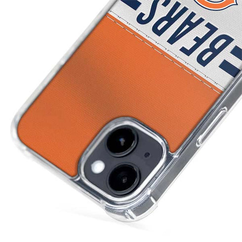 NFL Chicago Bears White Striped iPhone 15 Plus MagSafe Case