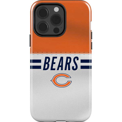 NFL Chicago Bears White Striped iPhone 15 Pro Impact Case