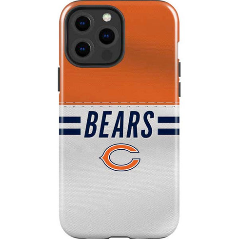 NFL Chicago Bears White Striped iPhone 15 Pro Max Impact Case