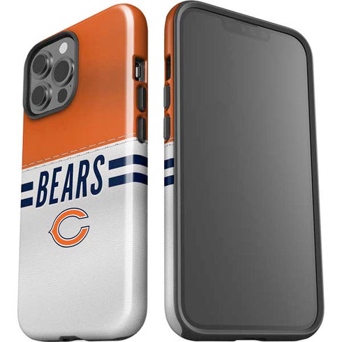 NFL Chicago Bears White Striped iPhone 15 Pro Max Impact Case