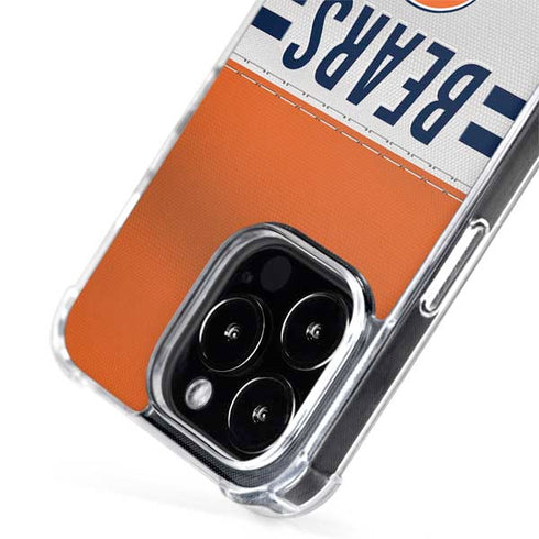 NFL Chicago Bears White Striped iPhone 15 Pro Max MagSafe Case