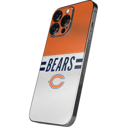 NFL Chicago Bears White Striped iPhone 14 Pro Skin