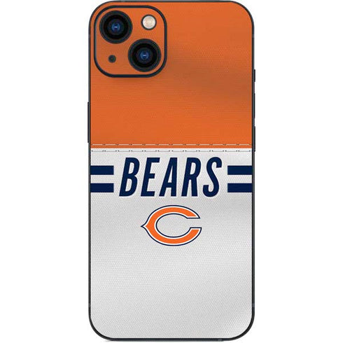 NFL Chicago Bears White Striped iPhone 14 Skin