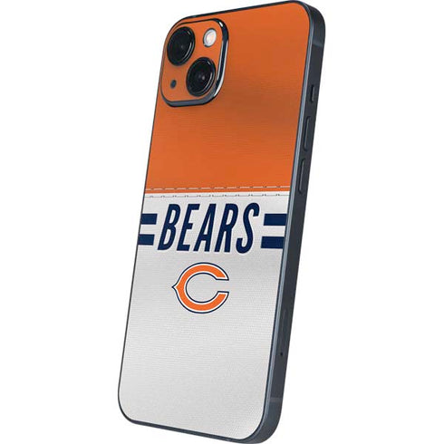 NFL Chicago Bears White Striped iPhone 14 Skin