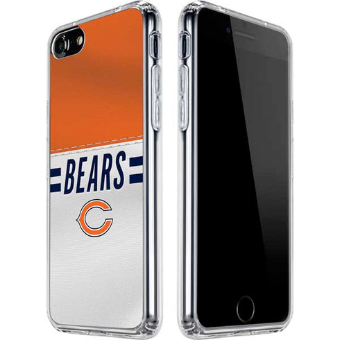 NFL Chicago Bears White Striped iPhone SE (2nd & 3rd Gen) Clear Case