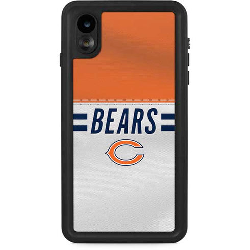 NFL Chicago Bears White Striped iPhone XR Waterproof Case