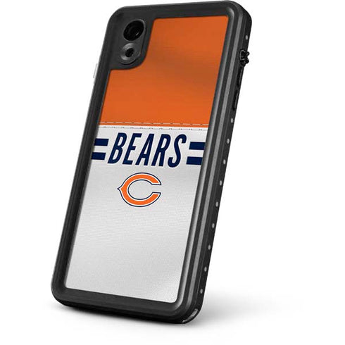 NFL Chicago Bears White Striped iPhone XR Waterproof Case