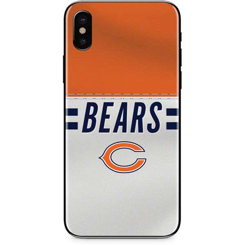 NFL Chicago Bears White Striped iPhone XS Skin