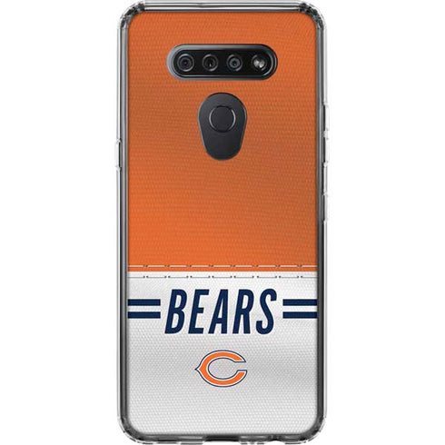 NFL Chicago Bears White Striped LG K51/Q51 Clear Case