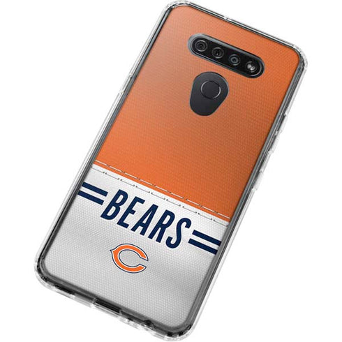 NFL Chicago Bears White Striped LG K51/Q51 Clear Case