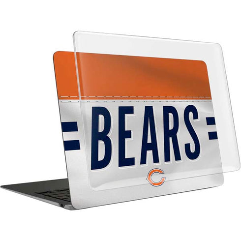 NFL Chicago Bears White Striped MacBook Air 15in (2023-2025) Case plus Skin