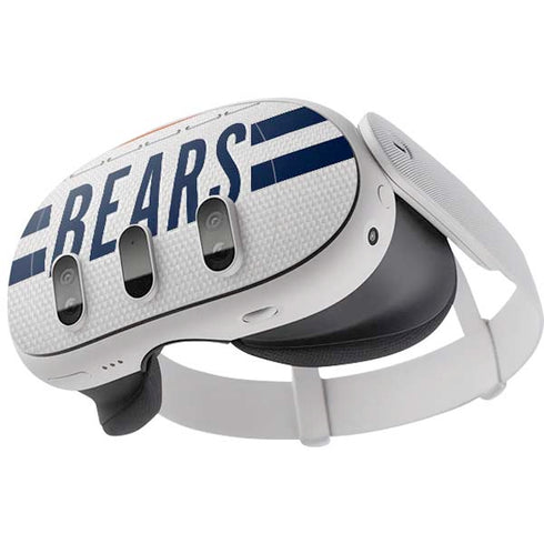 NFL Chicago Bears White Striped Meta Quest 3 Skin