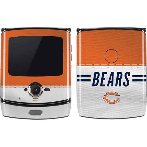 NFL Chicago Bears White Striped Motorola RAZR Skin