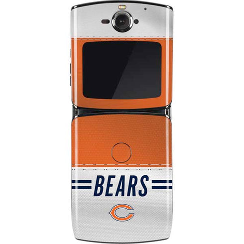 NFL Chicago Bears White Striped Motorola RAZR Skin