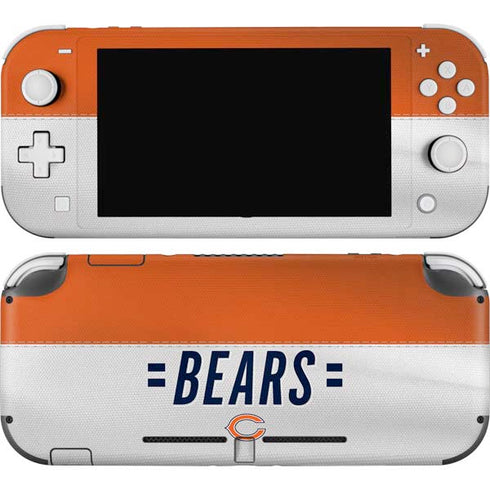 NFL Chicago Bears White Striped Nintendo Switch Lite Skin