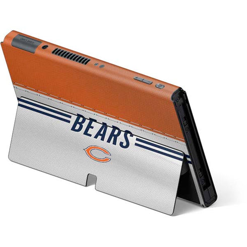 NFL Chicago Bears White Striped Nintendo Switch OLED (2021) Skin