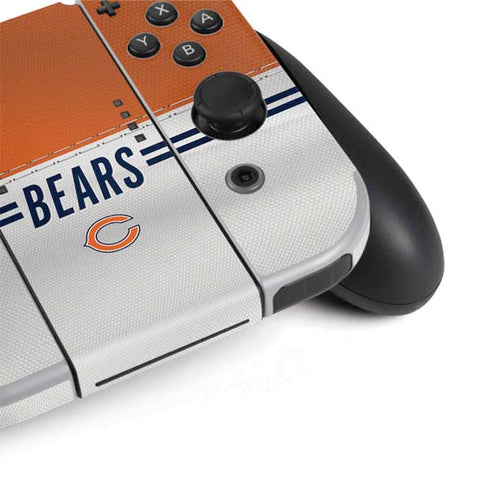NFL Chicago Bears White Striped Nintendo Switch OLED (2021) Skin