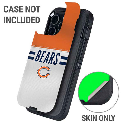 NFL Chicago Bears White Striped Otterbox Defender iPhone Skin