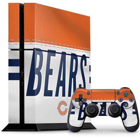 NFL Chicago Bears White Striped PS4 Console and Controller Bundle Skin