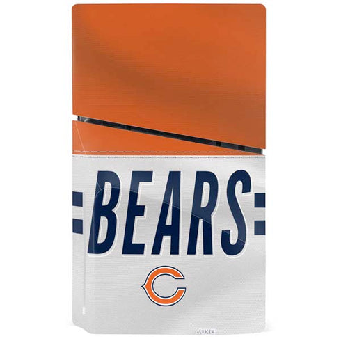NFL Chicago Bears White Striped PS5 Slim Disk Console Skin