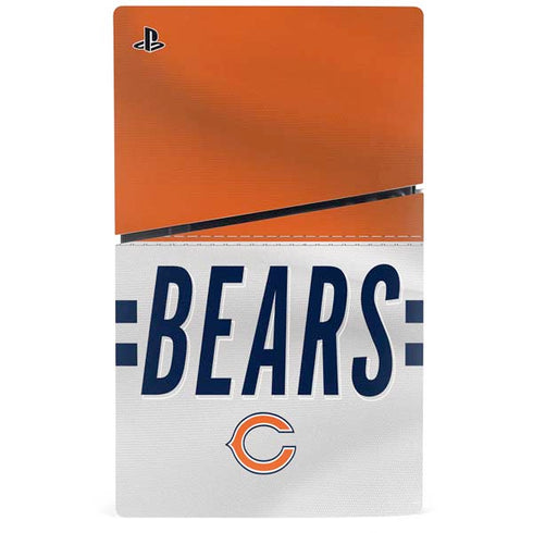 NFL Chicago Bears White Striped PS5 Slim Digital Edition Console Skin