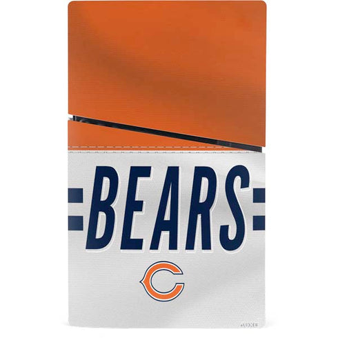 NFL Chicago Bears White Striped PS5 Slim Digital Edition Console Skin