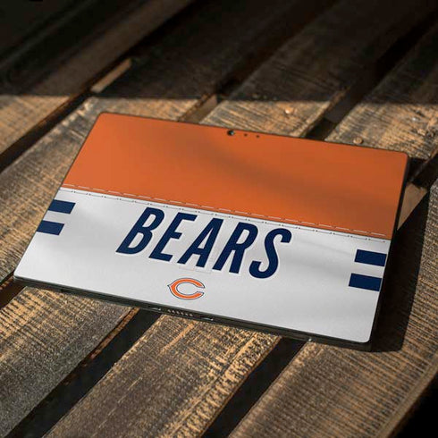 NFL Chicago Bears White Striped Surface Pro 6 Skin