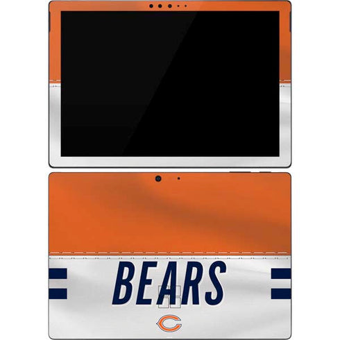 NFL Chicago Bears White Striped Surface Pro 7 Skin