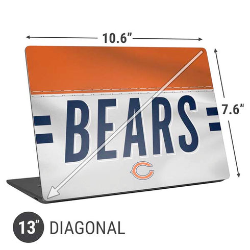 NFL Chicago Bears White Striped Universal Laptop 13in (10.6 x 7.6in) Skin