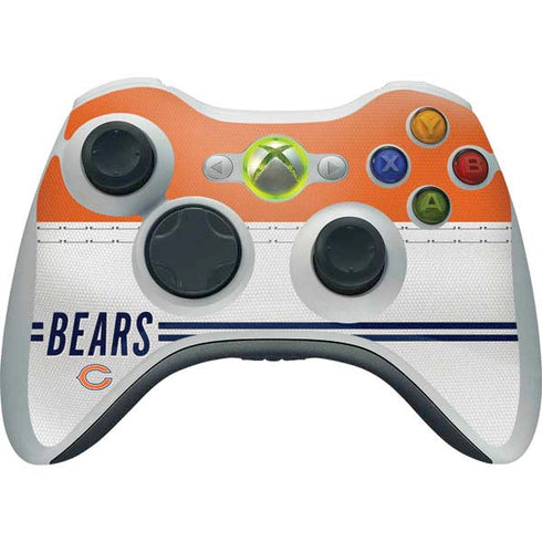 NFL Chicago Bears White Striped Xbox 360 Wireless Controller Skin