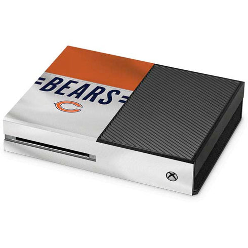 NFL Chicago Bears White Striped Xbox One Console Skin