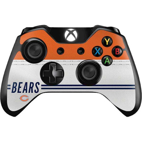 NFL Chicago Bears White Striped Xbox One Controller Skin