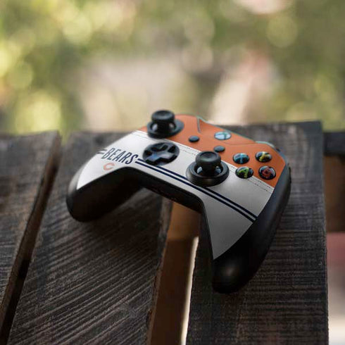 NFL Chicago Bears White Striped Xbox One S Controller Skin