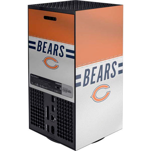 NFL Chicago Bears White Striped Xbox Series X Console Skin