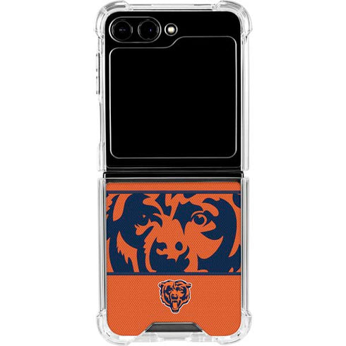 NFL Chicago Bears Zone Block Galaxy Z Flip5 5G Clear Case