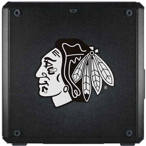 NHL Chicago Blackhawks Black Background Cooler Master MasterBox Q300L Mini Tower Skin