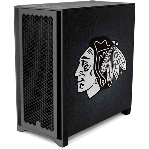 NHL Chicago Blackhawks Black Background Corsair 4000D Tempered Glass Mid-Tower ATX Case Skin