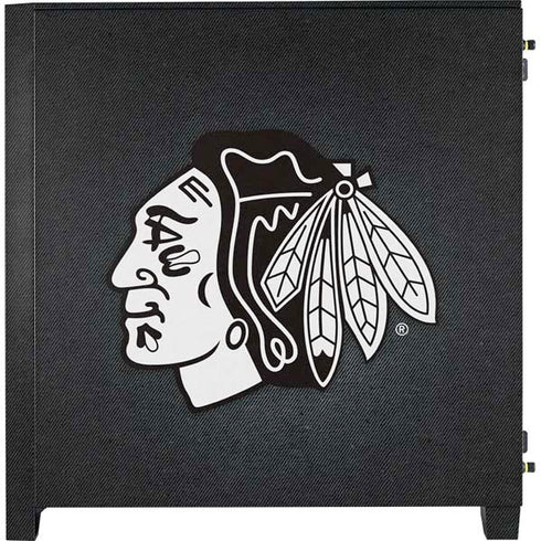 NHL Chicago Blackhawks Black Background Corsair 4000D Tempered Glass Mid-Tower ATX Case Skin