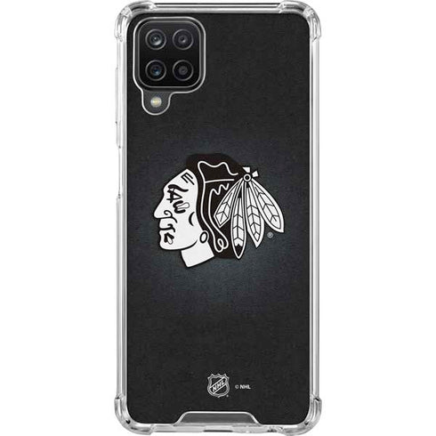 NHL Chicago Blackhawks Black Background Galaxy A12 Clear Case