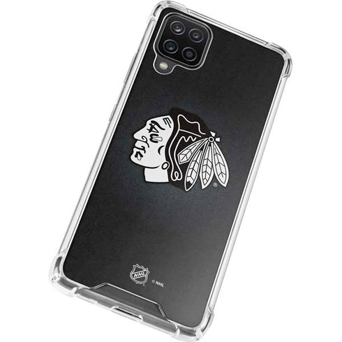 NHL Chicago Blackhawks Black Background Galaxy A12 Clear Case