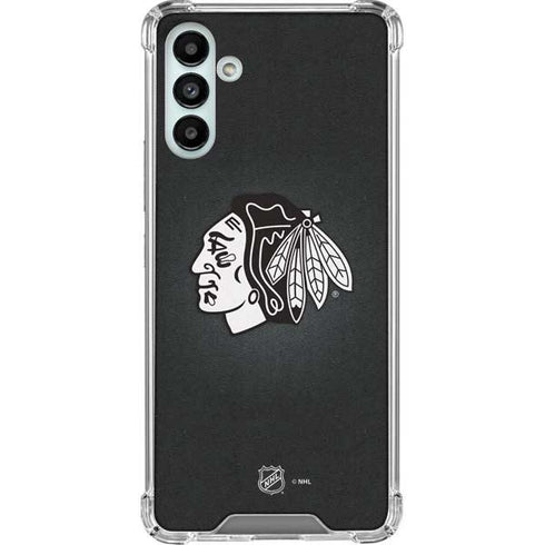 NHL Chicago Blackhawks Black Background Galaxy A13 5G Clear Case
