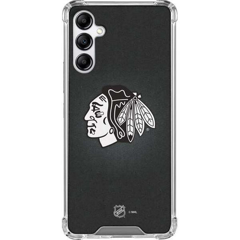 NHL Chicago Blackhawks Black Background Galaxy A14 5G Clear Case