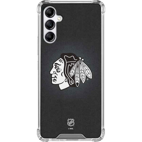 NHL Chicago Blackhawks Black Background Galaxy A15 5G Clear Case
